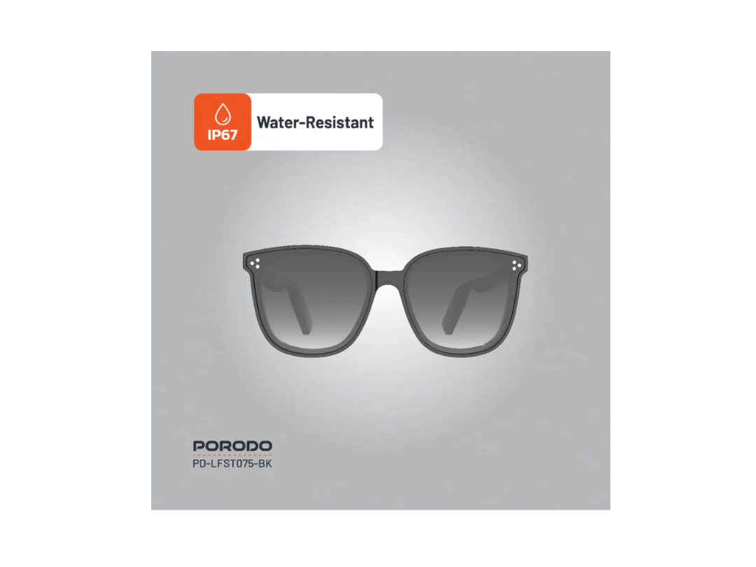 Porodo Polarized Sunglasses with Bluetooth Speaker – Black Porodo Polarized Sunglasses with Bluetooth Speaker – Black